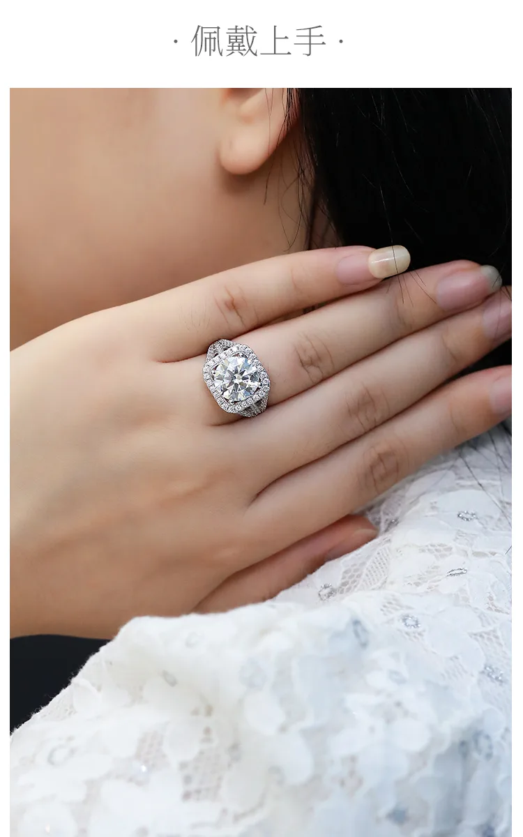 Classic Square Bezel S925 White-Gold-Plated Silver Moissanite Proposal Ring Wome