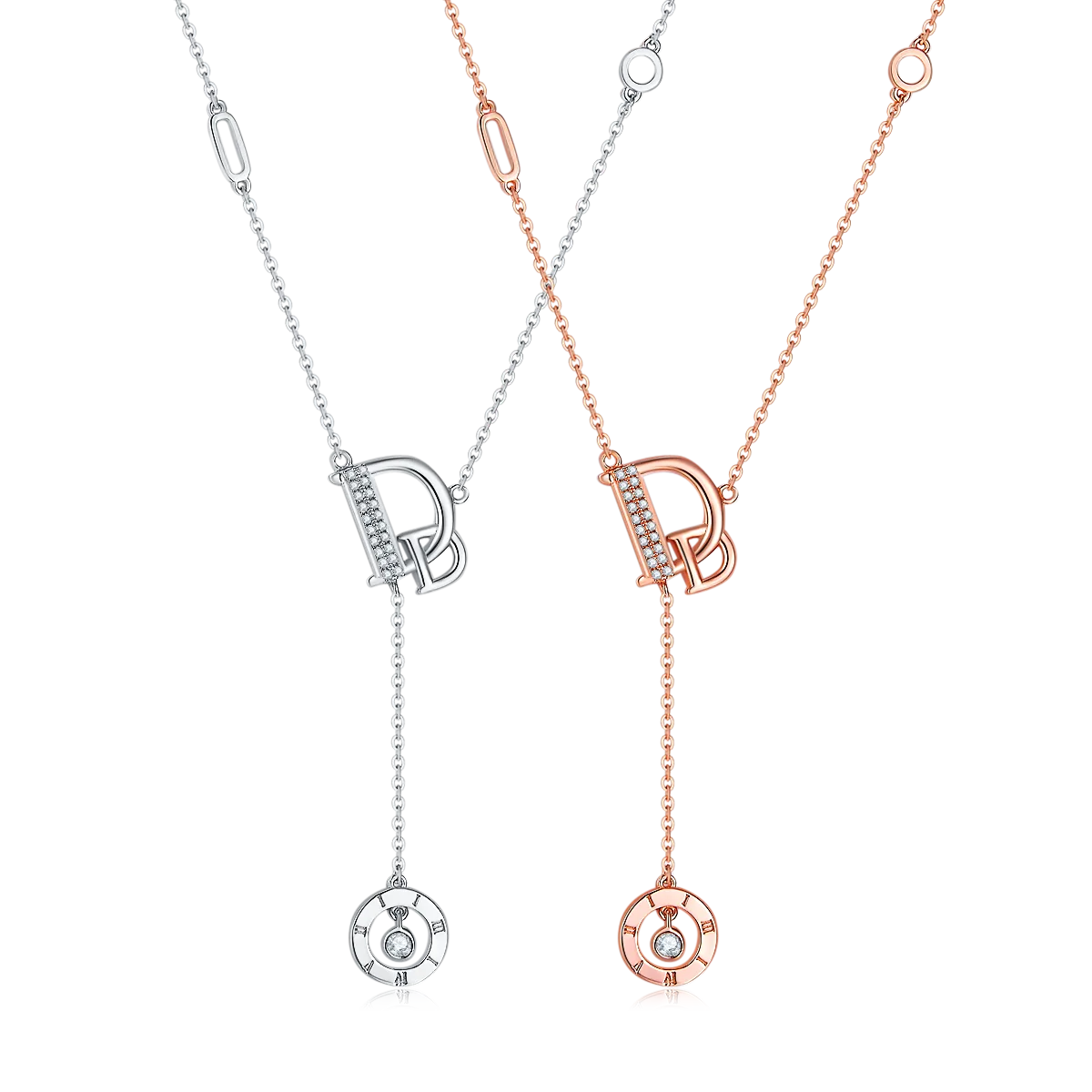 D Letter S925 Silver Moissanite Necklace D VVS - XR04O