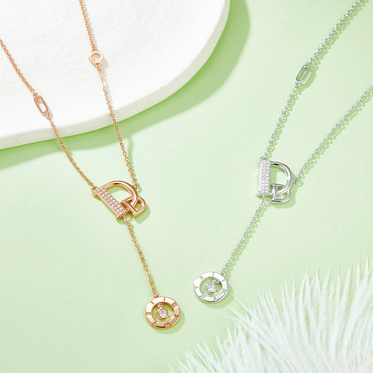 D Letter S925 Silver Moissanite Necklace D VVS - XR04O