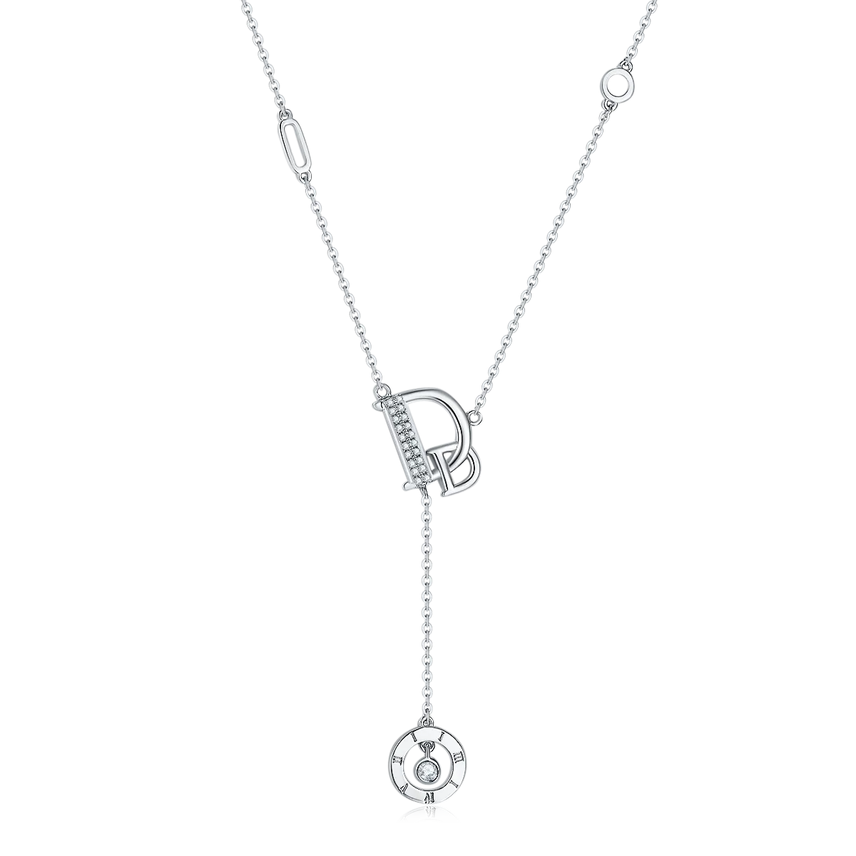 D Letter S925 Silver Moissanite Necklace D VVS - XR04O