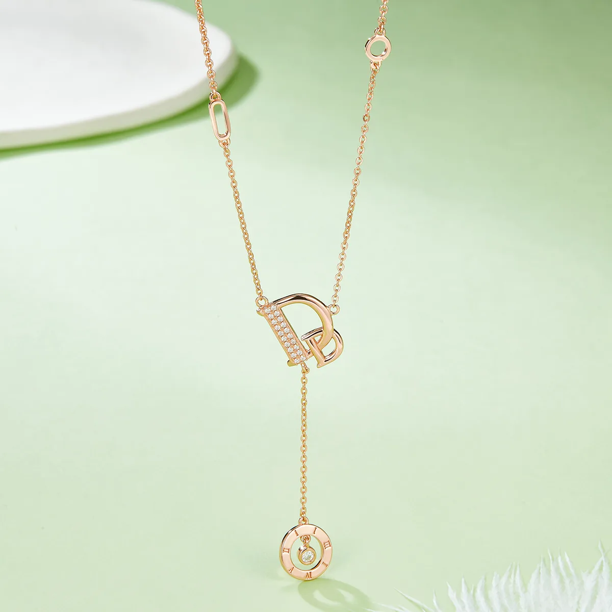 D Letter S925 Silver Moissanite Necklace D VVS - XR04O