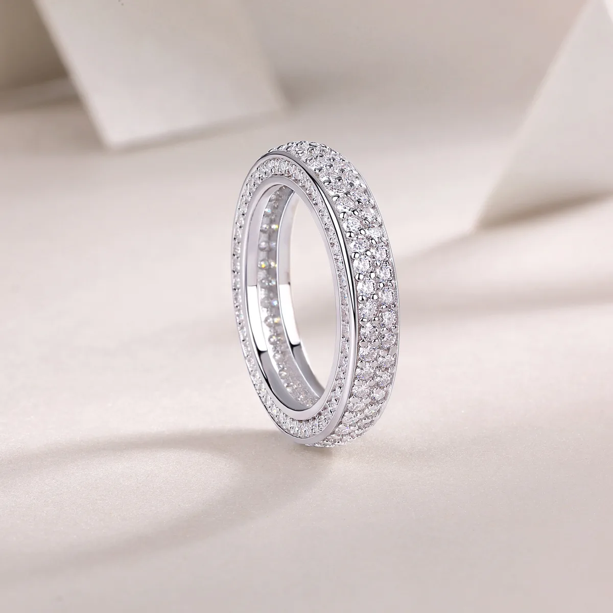 R13409 S925 Silver 18K White Gold Confession Ring Women
