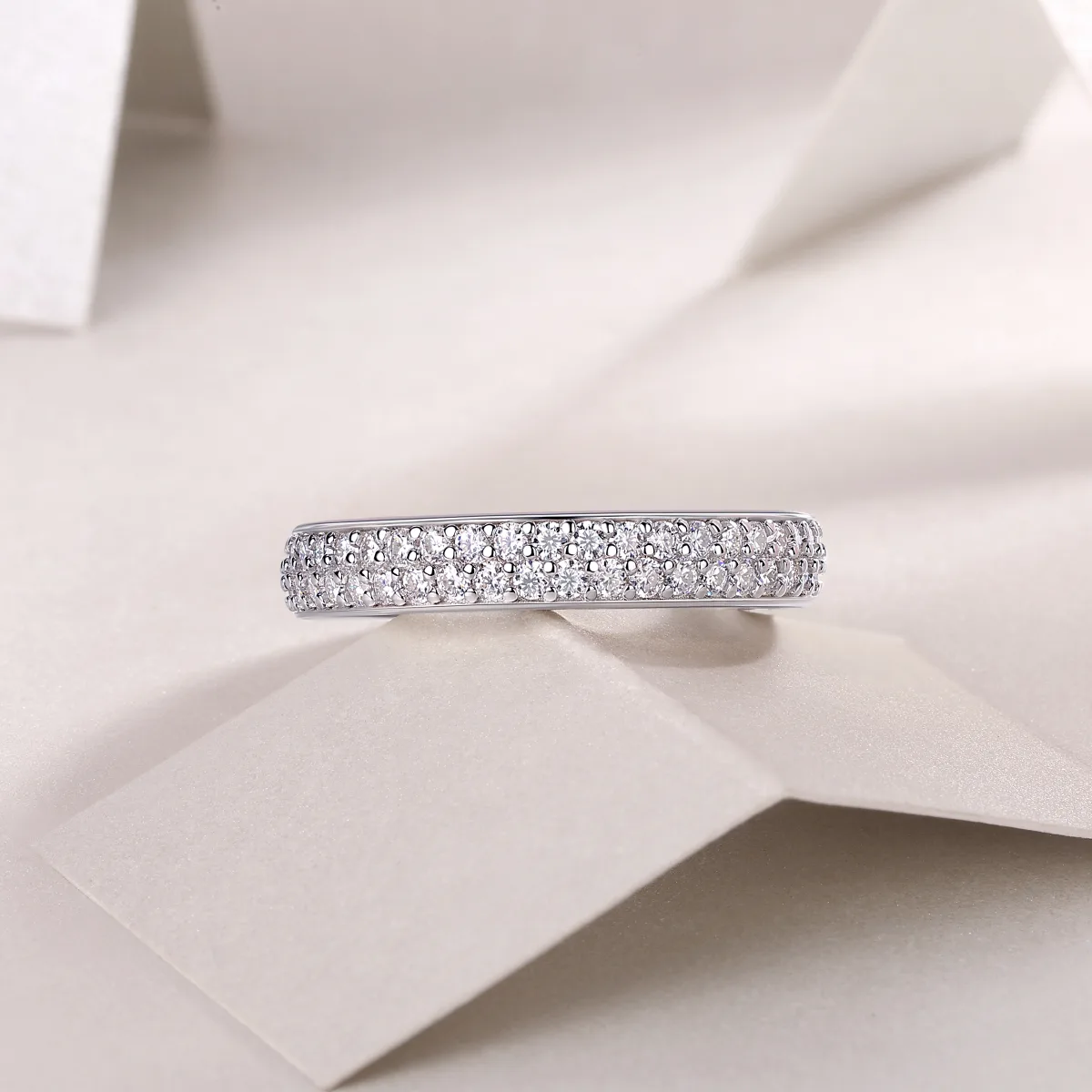 R13409 S925 Silver 18K White Gold Confession Ring Women
