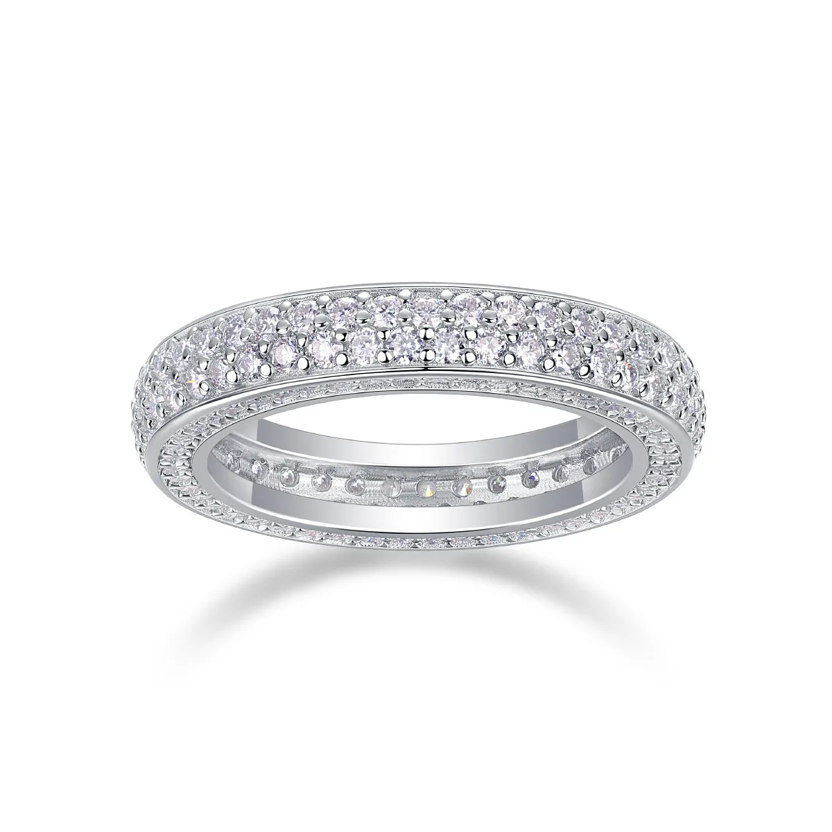 R13409 S925 Silver 18K White Gold Confession Ring Women