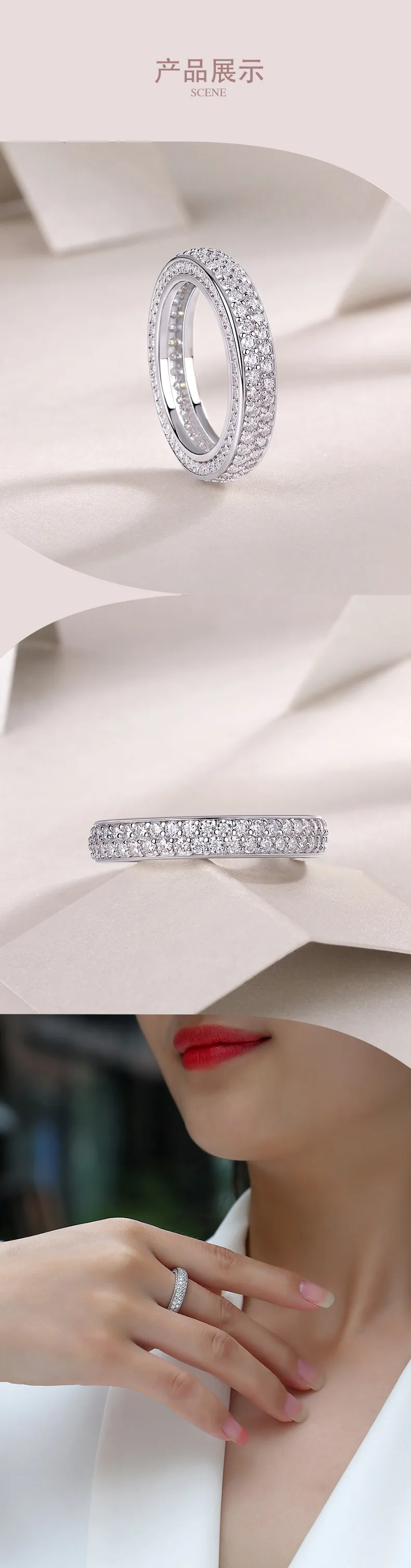 R13409 S925 Silver 18K White Gold Confession Ring Women
