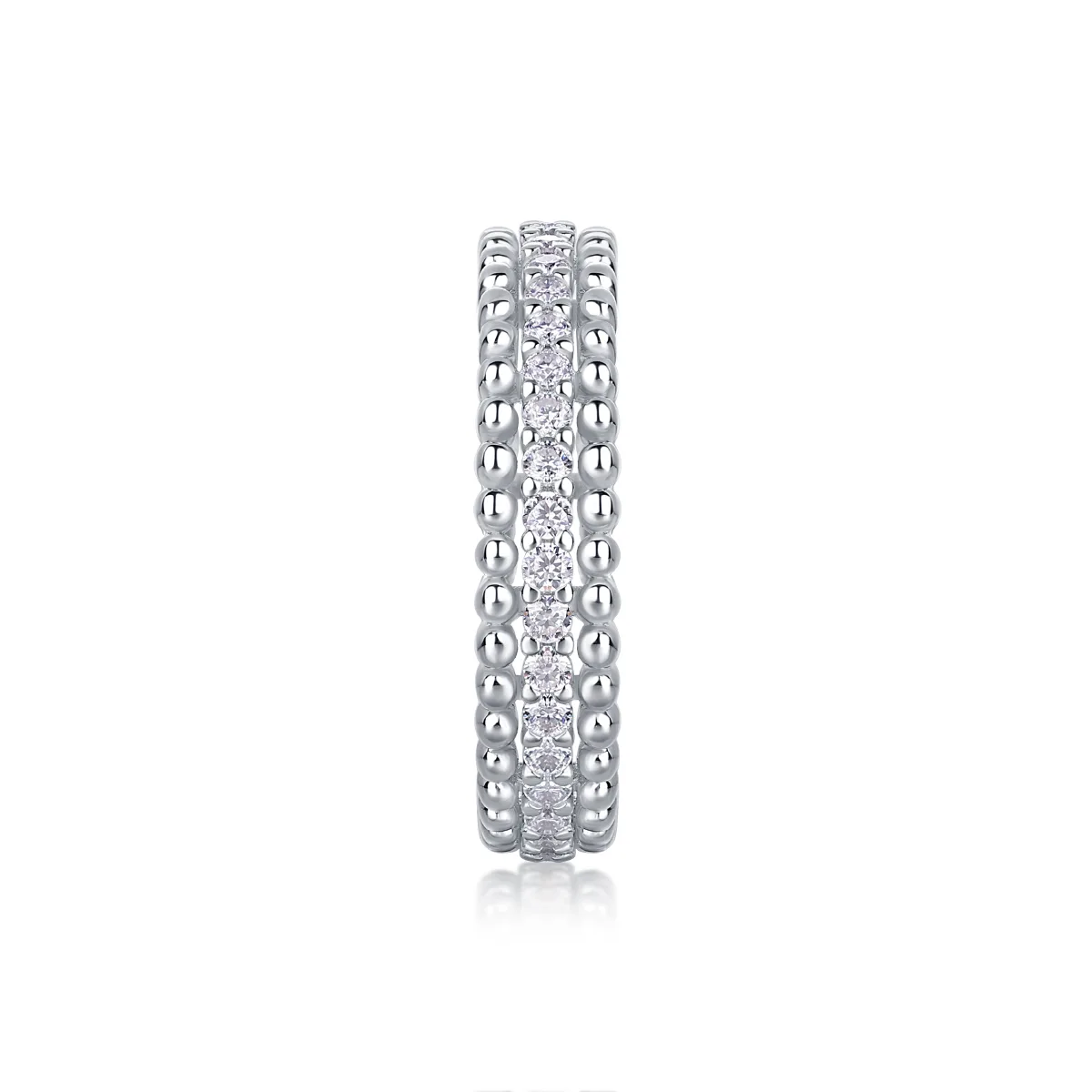 R13318 S925 Silver 18K White Gold Proposal Ring Women's Ring Moissanite Melee 0.6CT