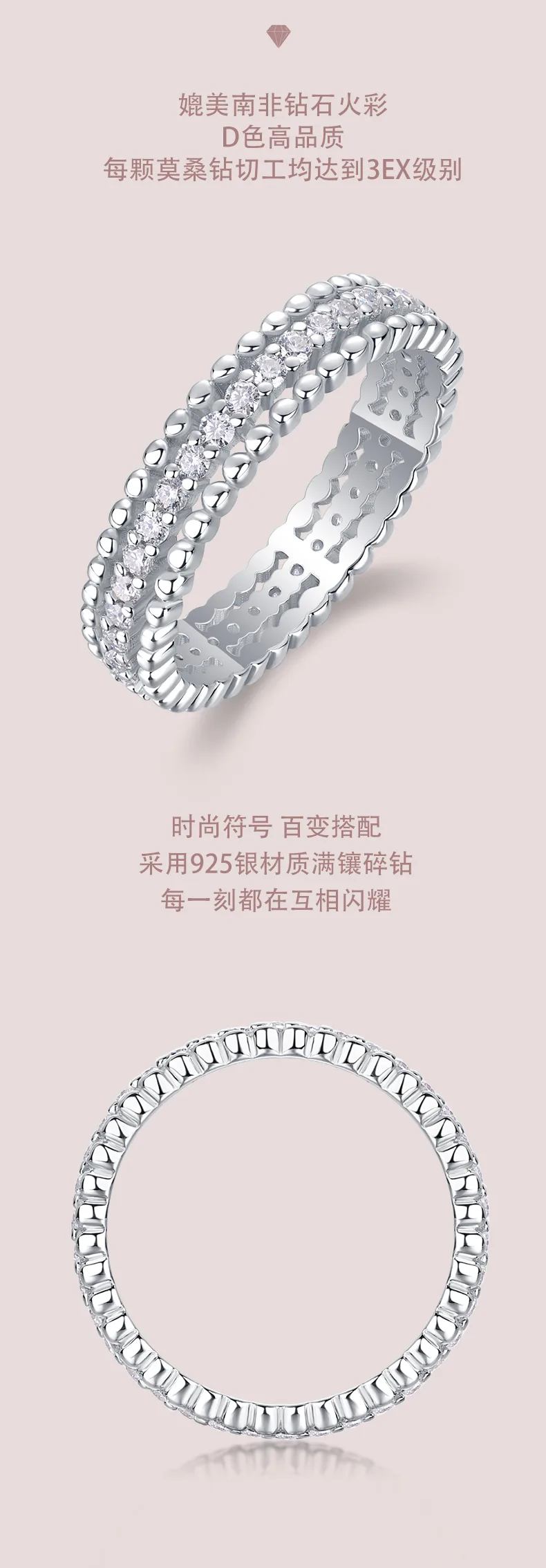 R13318 S925 Silver 18K White Gold Proposal Ring Women