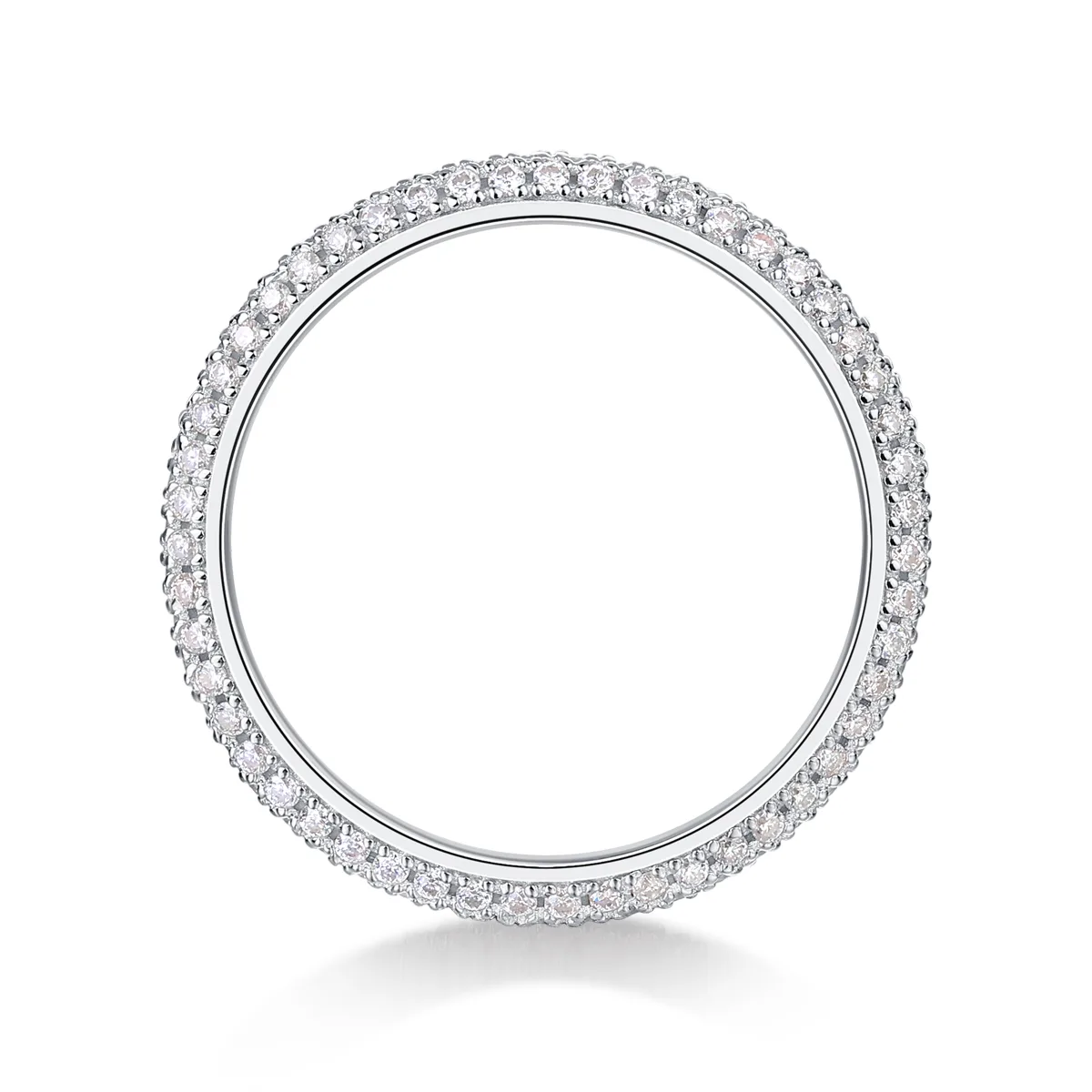 R12964 S925 Silver 18K White Gold Engagement Ring Moissanite Melee 0.765CT