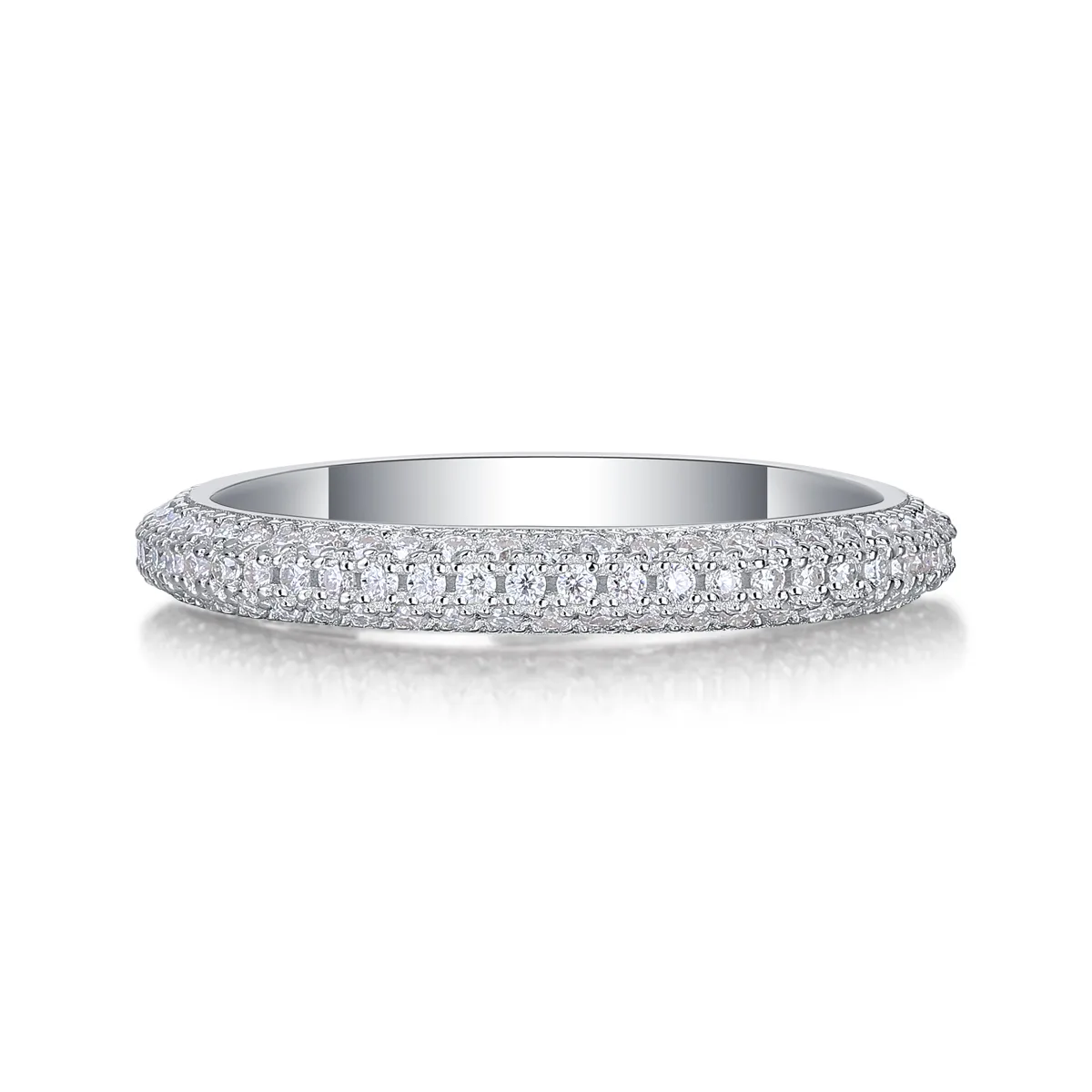 R12964 S925 Silver 18K White Gold Engagement Ring Moissanite Melee 0.765CT