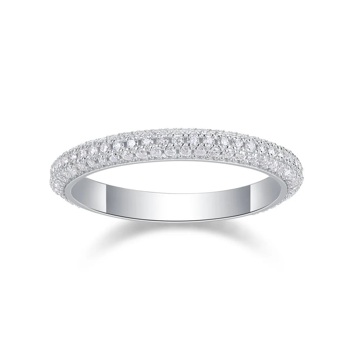R12964 S925 Silver 18K White Gold Engagement Ring Moissanite Melee 0.765CT