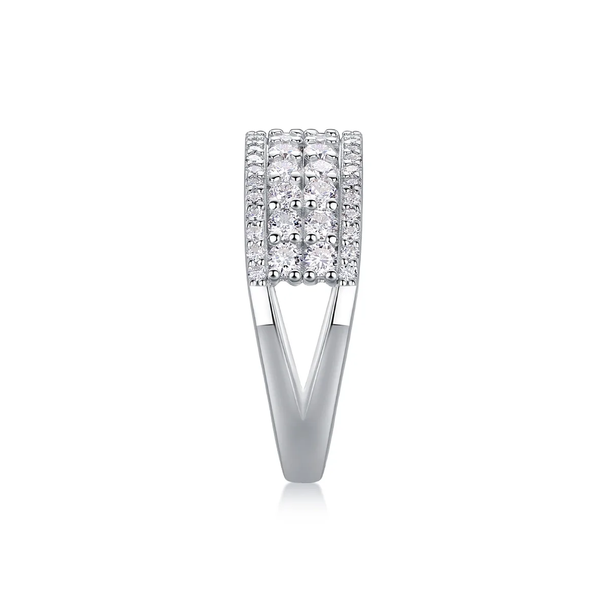 R13317 S925 Silver 18K White Gold Anniversary Ring Moissanite Melee 1.068CT
