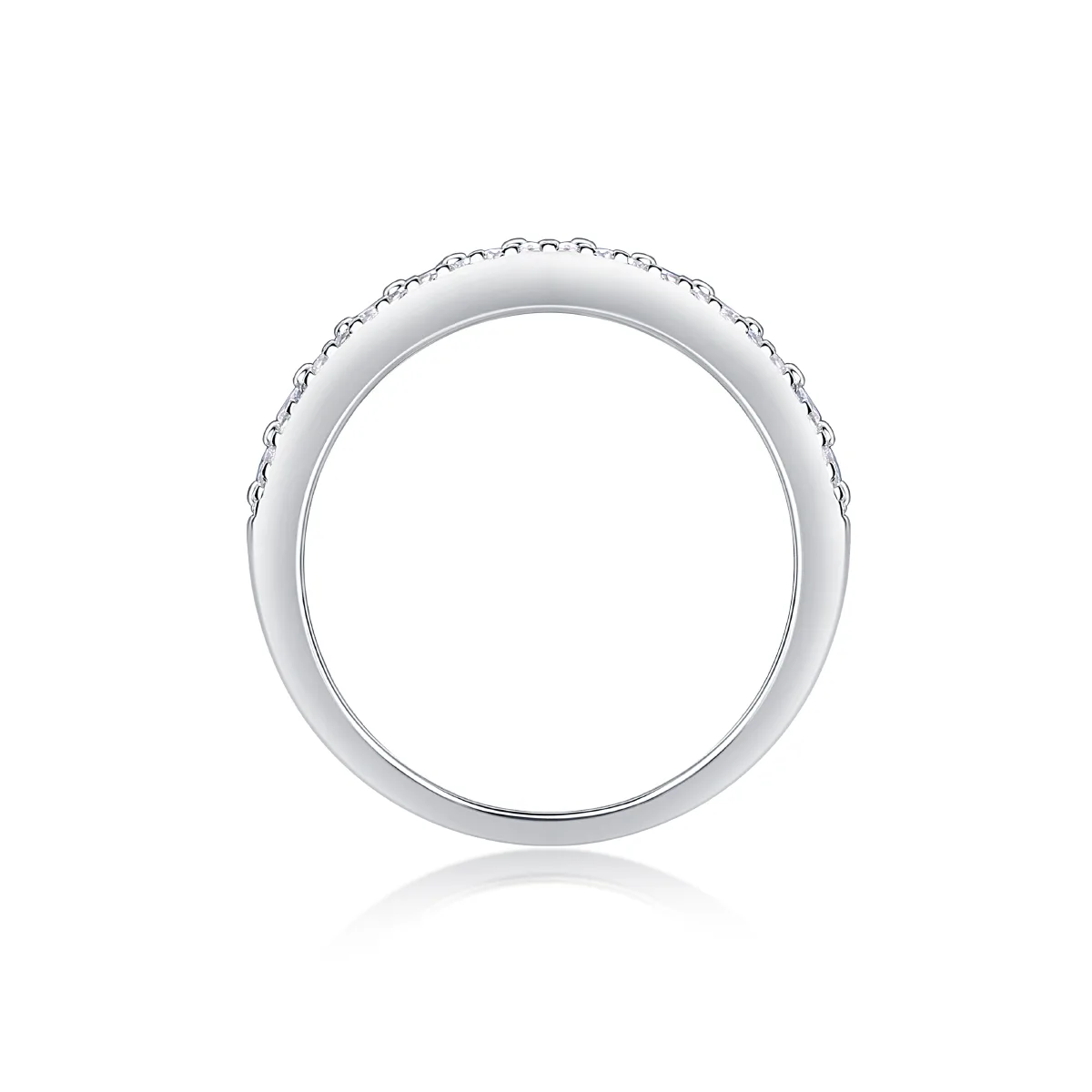 R13317 S925 Silver 18K White Gold Anniversary Ring Moissanite Melee 1.068CT
