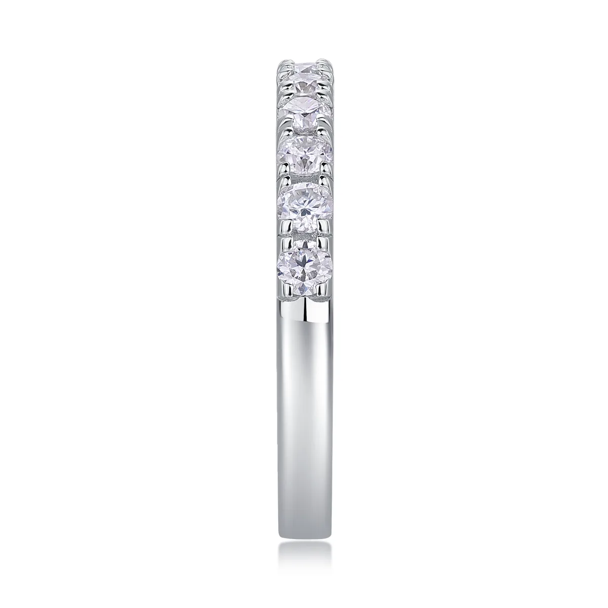 R13238 S925 Silver 18K White Gold Anniversary Ring Women's Ring Moissanite Melee 0.48CT