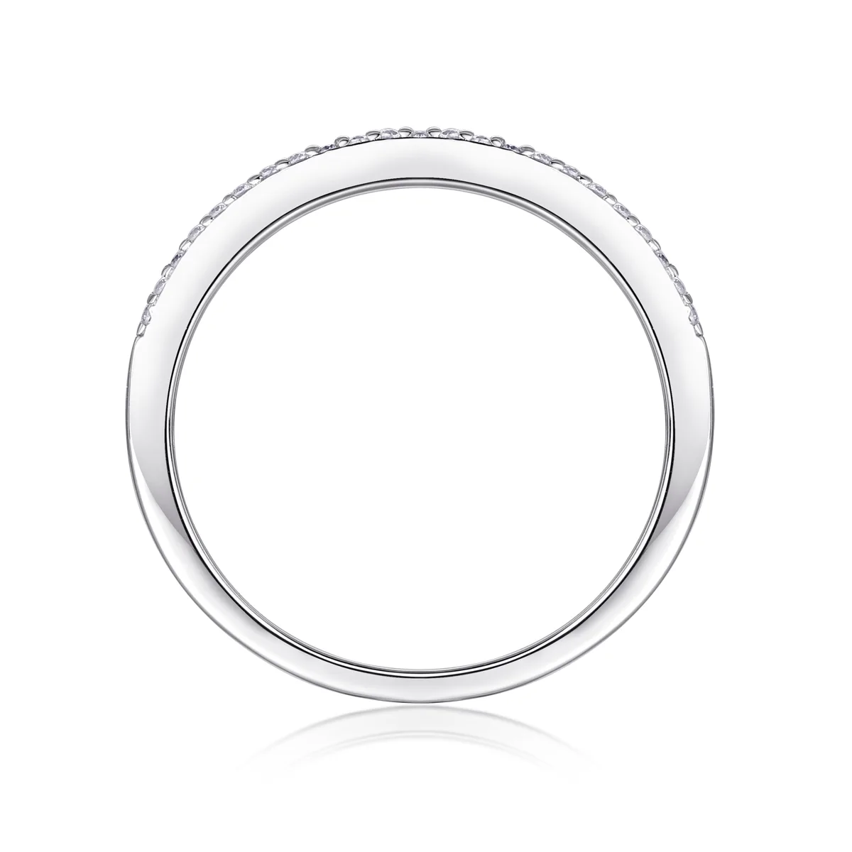 R13129 S925 Silver 18K White Gold Anniversary Ring Women's Ring Moissanite 0.51CT
