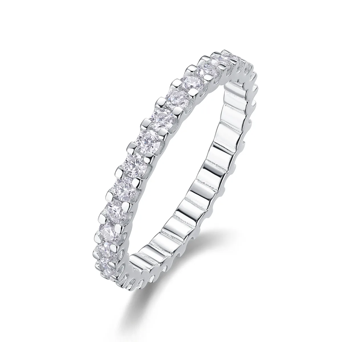 R13147 S925 Silver 18K White Gold Promise Ring Women's Ring Moissanite 0.9CT