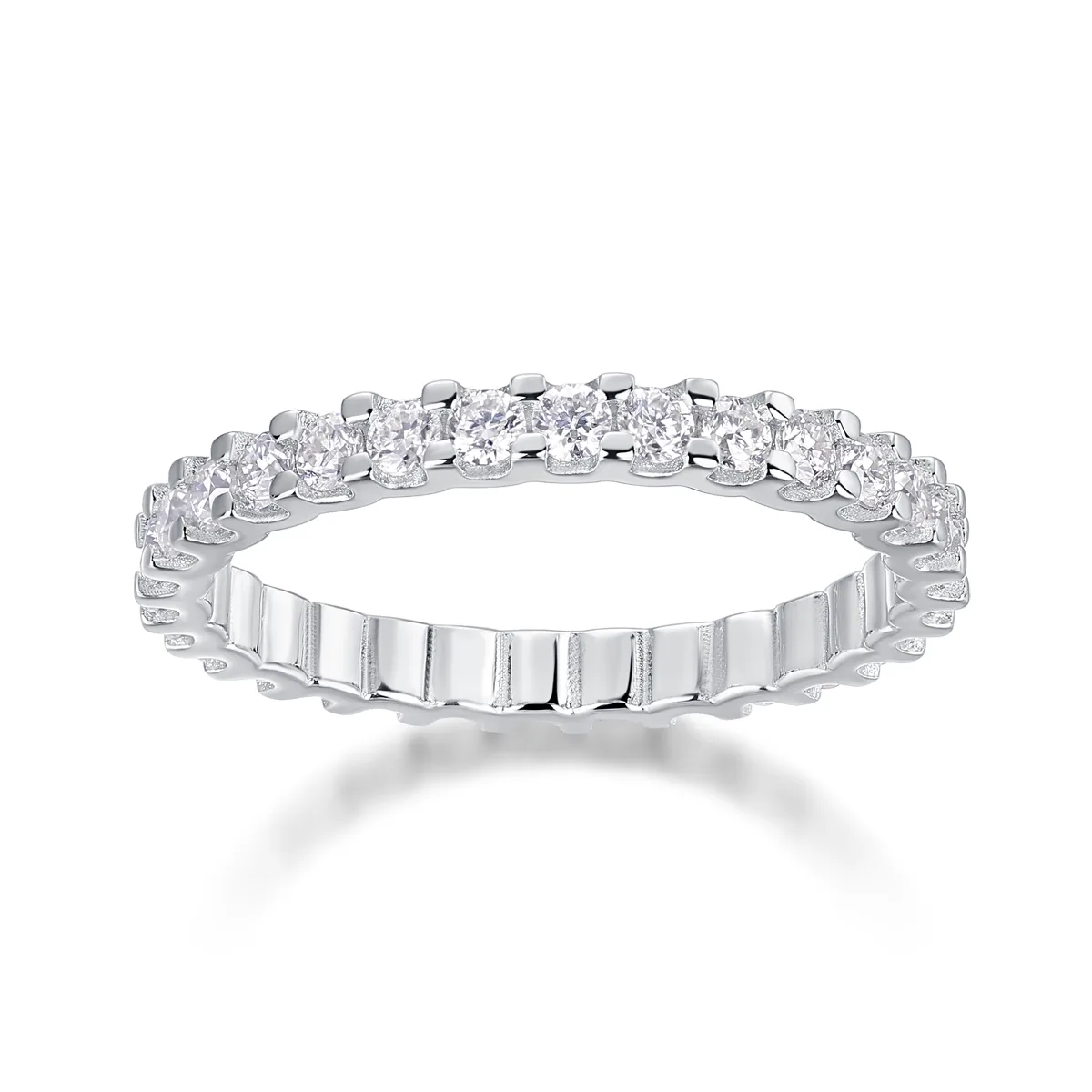 R13147 S925 Silver 18K White Gold Promise Ring Women's Ring Moissanite 0.9CT