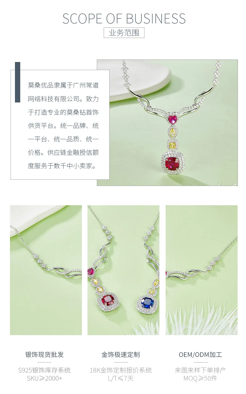 P0864 Cushion Lab-Grown Gemstone S925 White-Gold-Plated Silver Necklace 2.96CT d