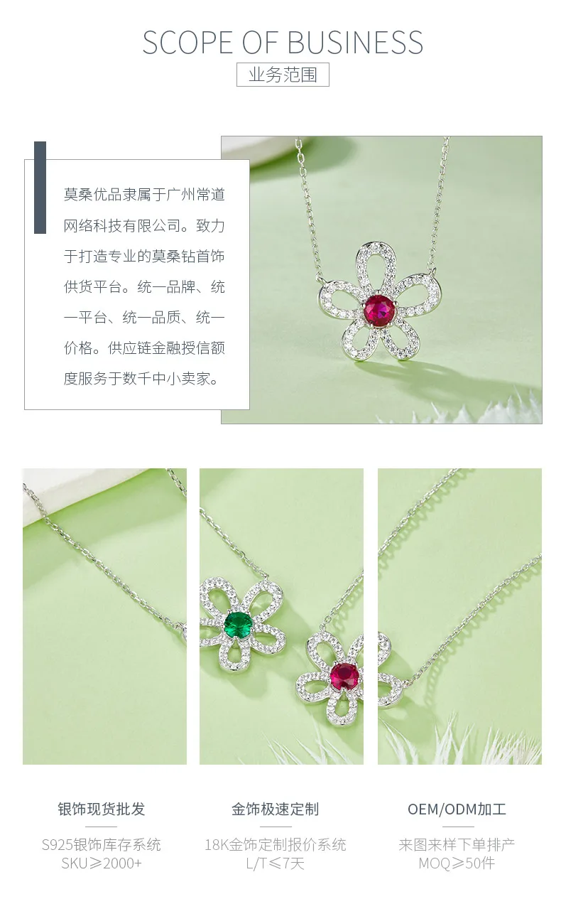 P3166-1-2 Round Lab-Grown Gemstone S925 White-Gold-Plated Silver Necklace 0.5CT 