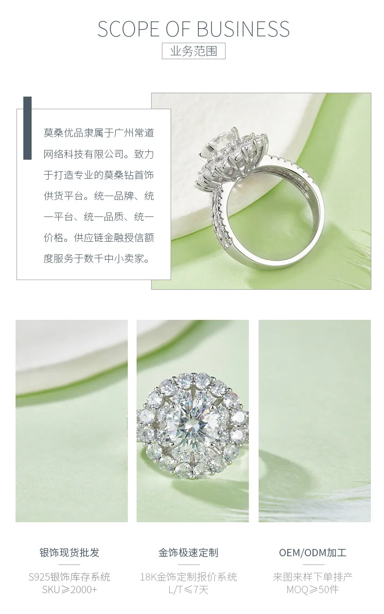 R240227004 S925 Silver 18K White Gold Round Moissanite Engagement Ring Women