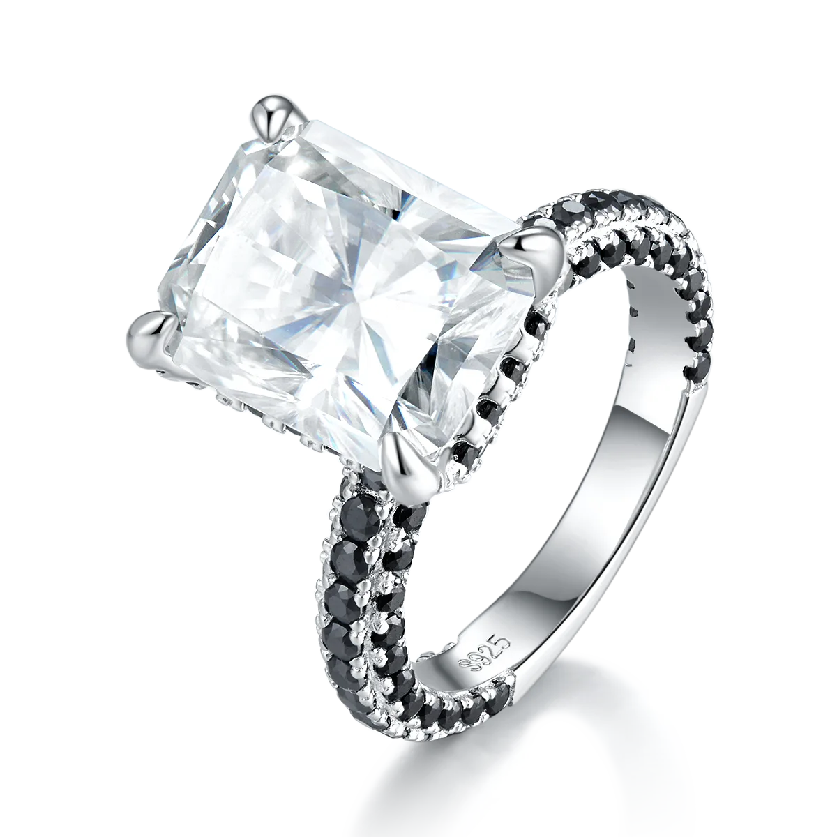R231103019 S925 Silver 18K White Gold Radiant Moissanite Anniversary Ring Women's Ring 10*12mm/8.0CT