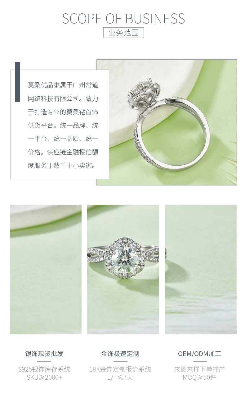 R230228014 S925 Silver 18K White Gold Round Moissanite Wedding Band Women