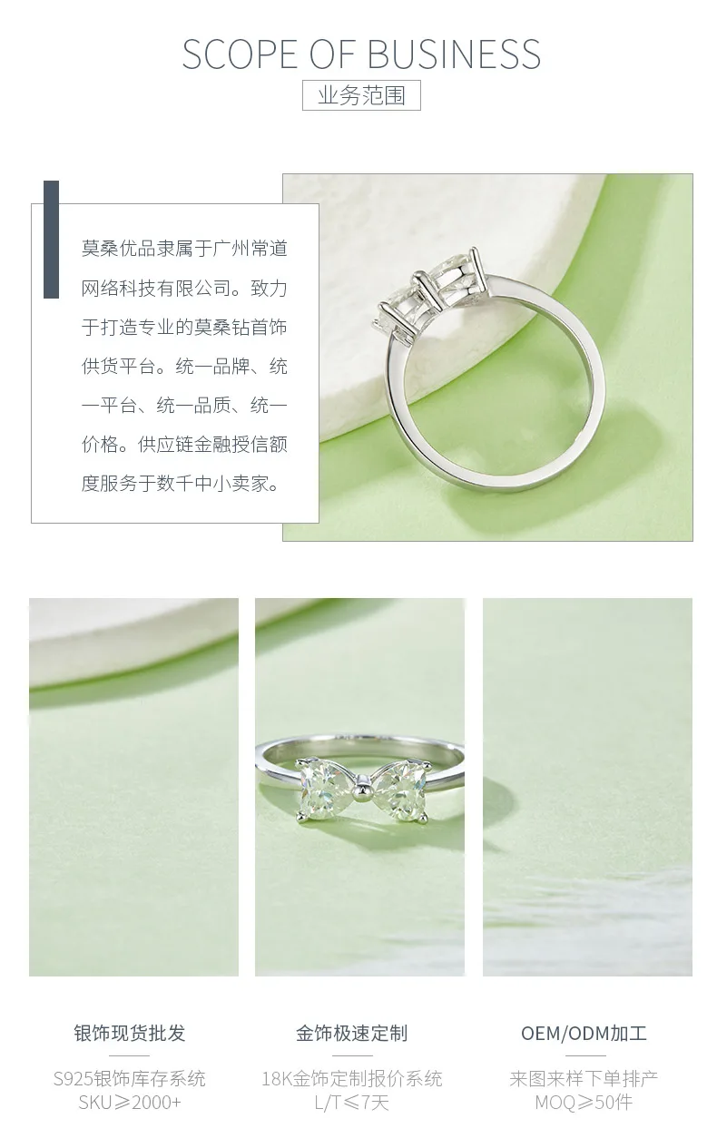 R240311007 S925 Silver 18K White Gold Heart Moissanite Promise Ring Women
