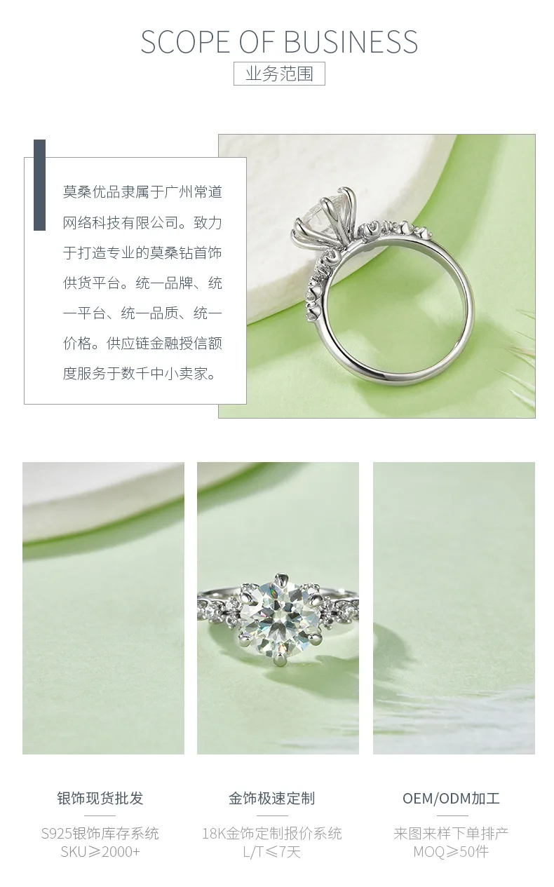 R221221023 S925 Silver 18K White Gold Round Moissanite Wedding Band Women