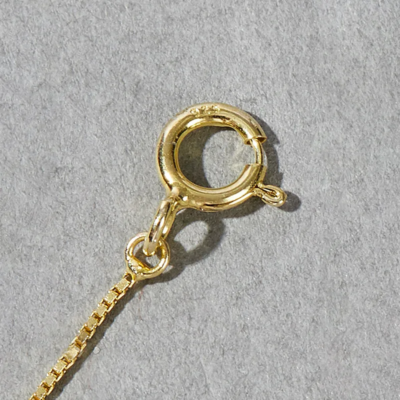 NS01405A1 S925 Silver 14K Yellow Natural Zircon Collarbone Chain