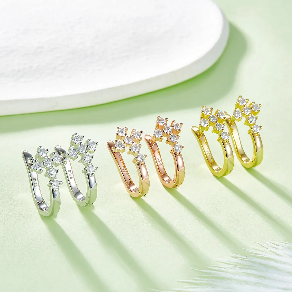 Earrings S925 Silver Moissanite Melee D 0.72CT