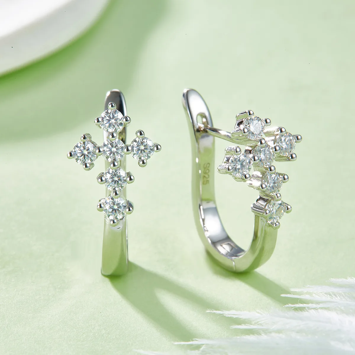 Earrings S925 Silver Moissanite Melee D 0.72CT