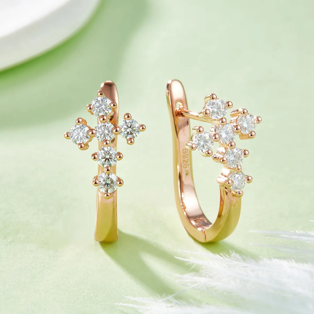 Earrings S925 Silver Moissanite Melee D 0.72CT