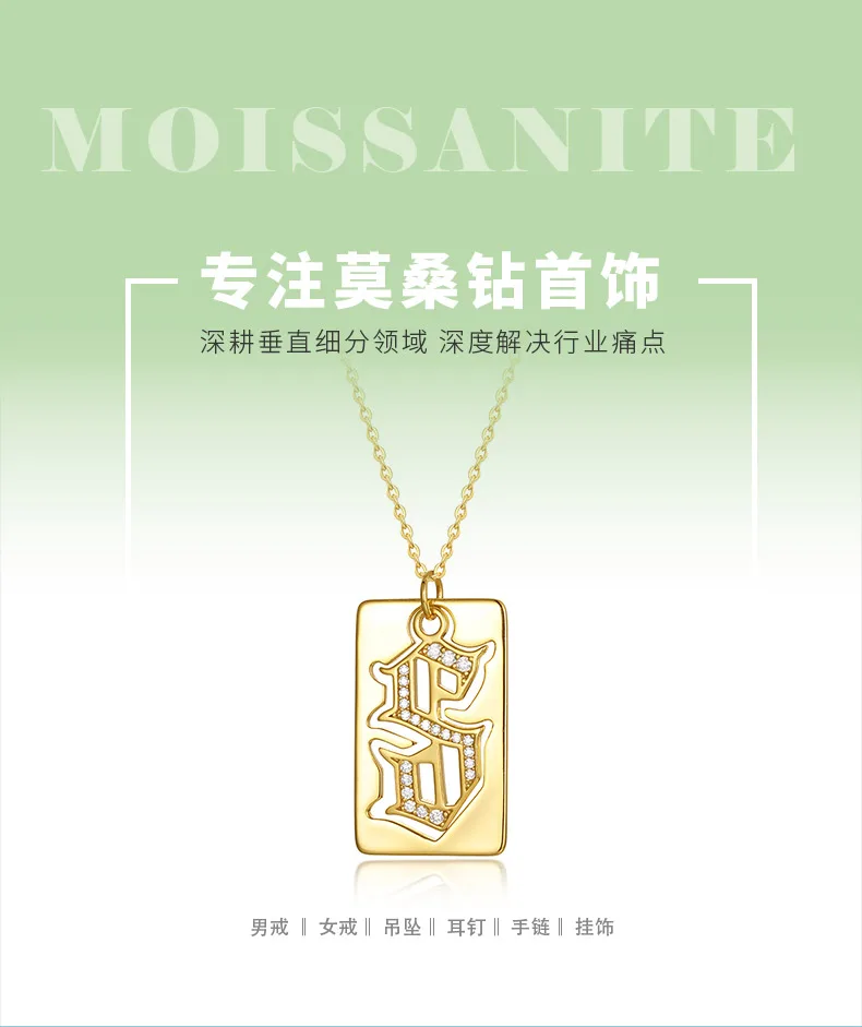 MP0012 S925 Silver 18K Yellow Gold Moissanite Pendant 0.17CT detail 1