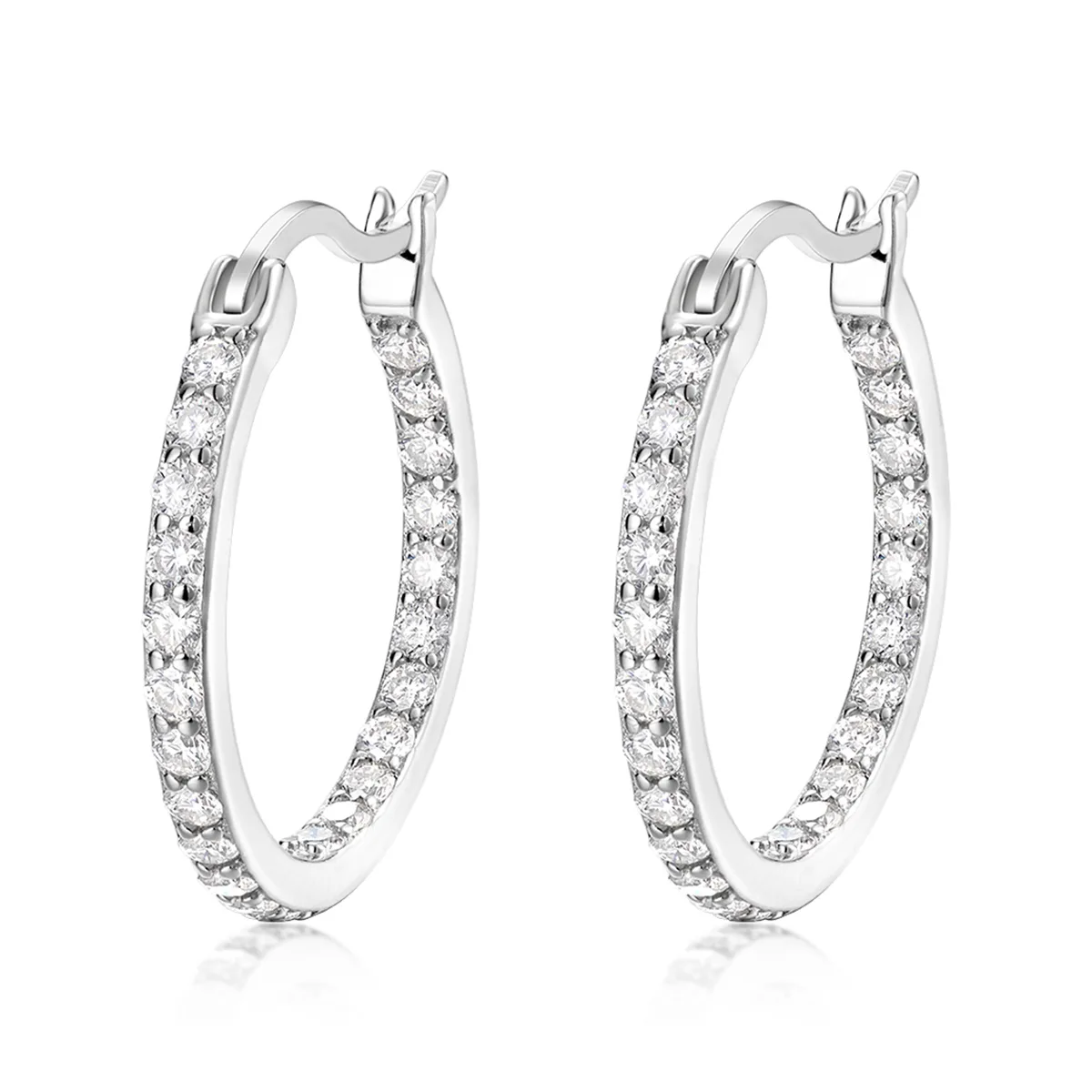 ME0015 S925 Silver 18K White Gold Earrings Moissanite 0.92CT