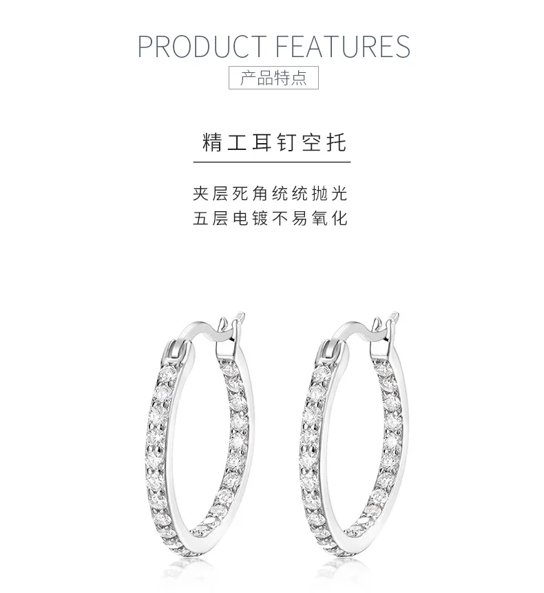 ME0015 S925 Silver 18K White Gold Earrings Moissanite 0.92CT detail 5