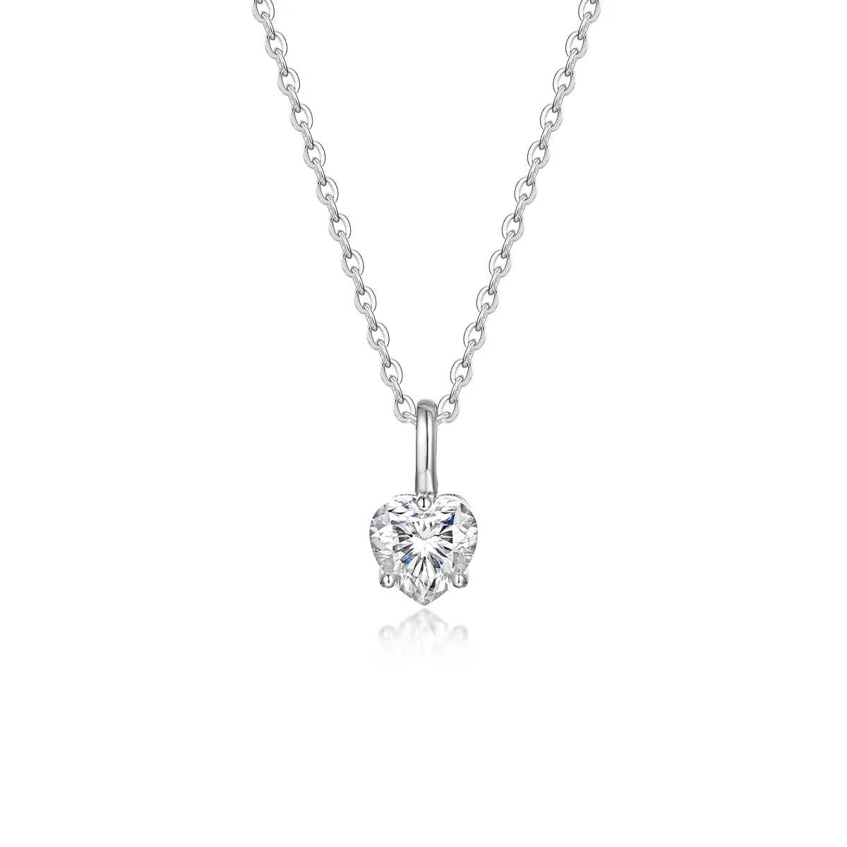 MP0018 S925 Silver 18K Yellow Gold Heart Cut Moissanite Pendant 0.8CT