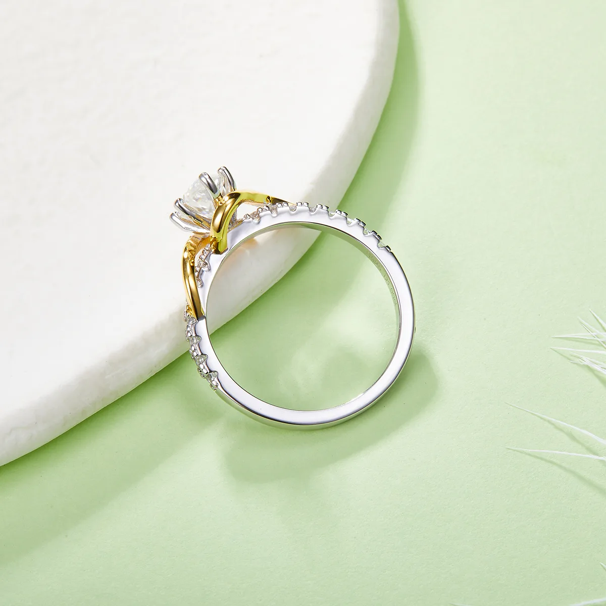 R221113001 S925 Silver 18K White Gold Marquise Moissanite Promise Ring Women's Ring 1.0CT