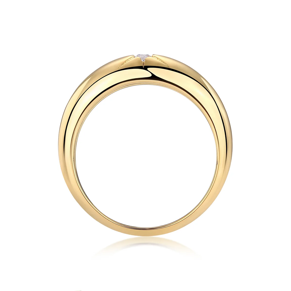 R14698 S925 Silver 18K Yellow Gold Engagement Ring Women's Ring Marquise Moissanite 5*2.5mm/0.2ct