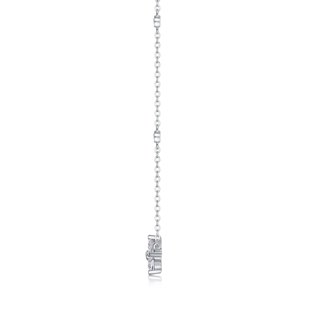 N13646 Silver 18K White Gold Moissanite Necklace 0.1ct
