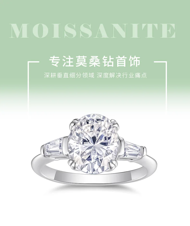 R15399 S925 Silver 18K White Gold Three-Stone Engagement Ring Women