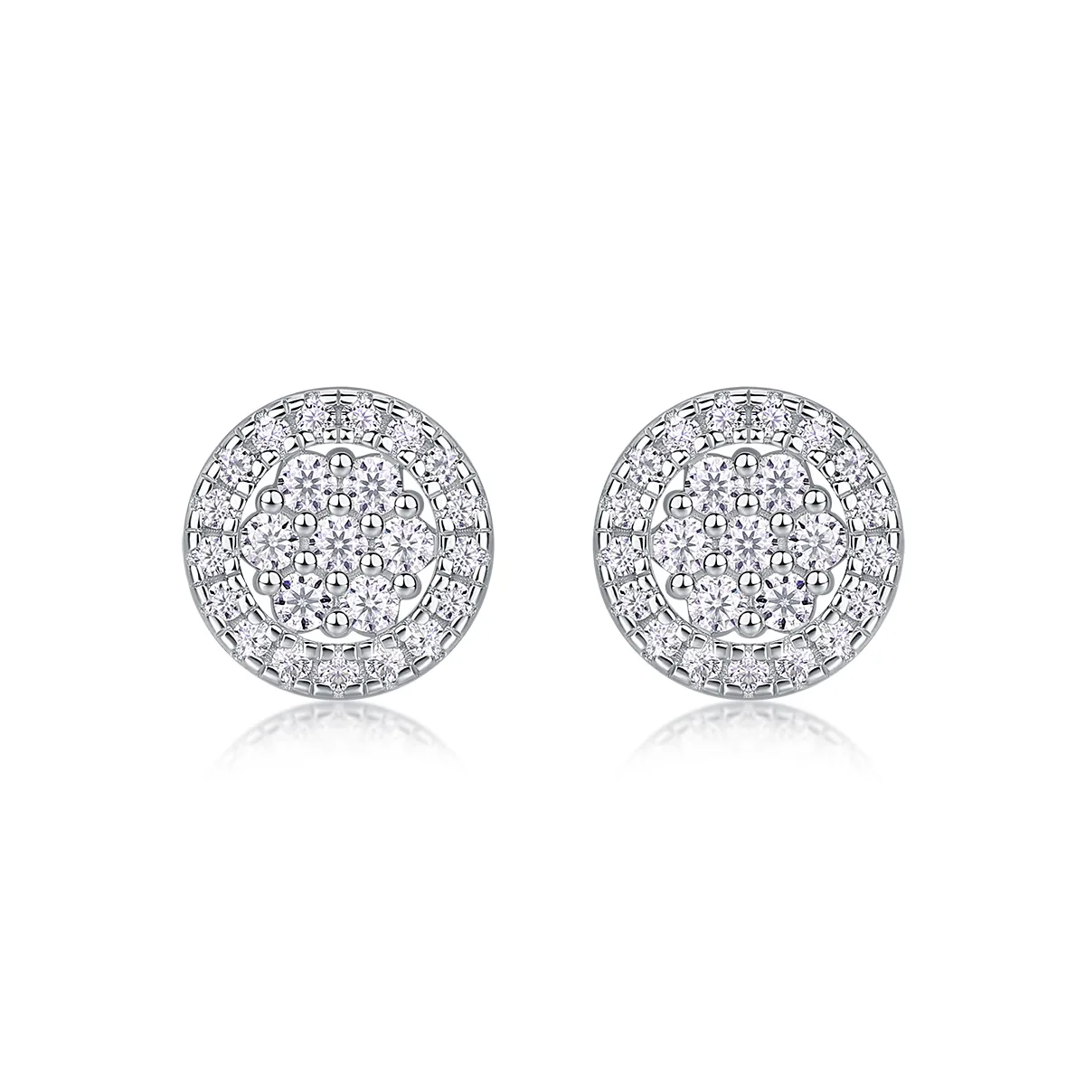 E13481 S925 Silver 18K White Gold Moissanite Stud Earrings 0.4ct