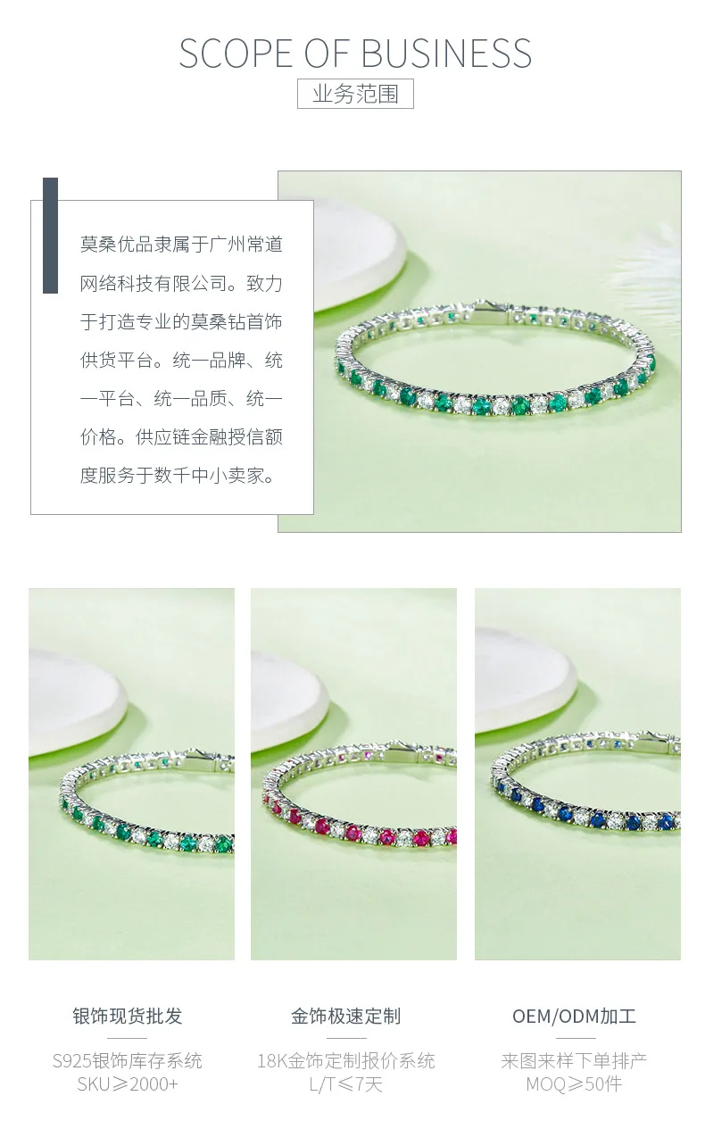 L1724 925 Silver 18K White Gold Round Lab-Grown Gemstone Tennis Necklace 3.0mm/ 