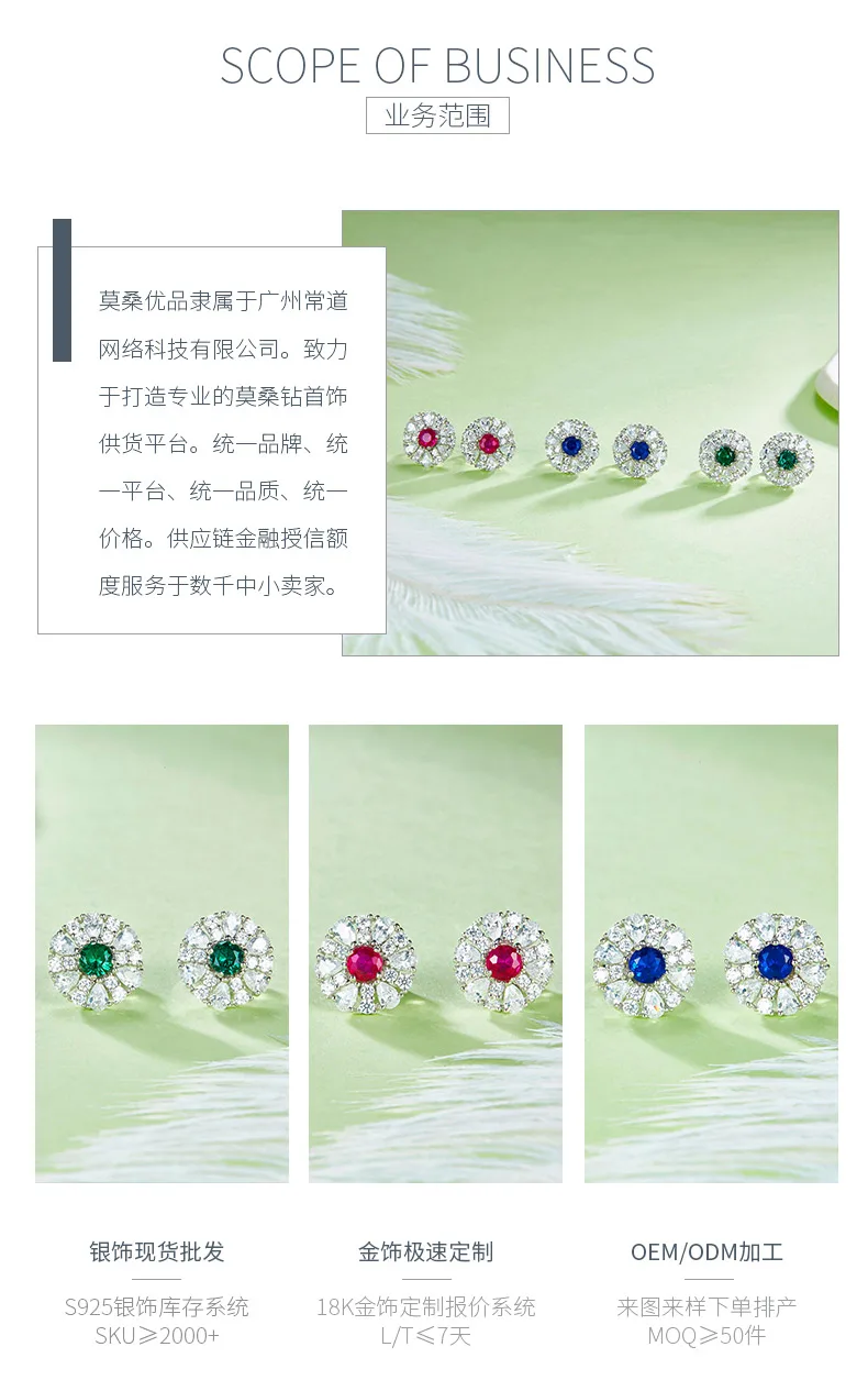 DSYP27 S925 Silver 18k White Gold Synthetic Gemstone Stud Earrings detail 3