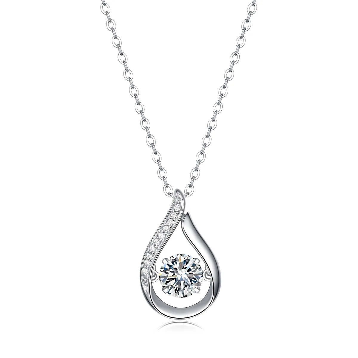 P10804 Spirit Silver 18K White Gold Moissanite Necklace 1.0CT