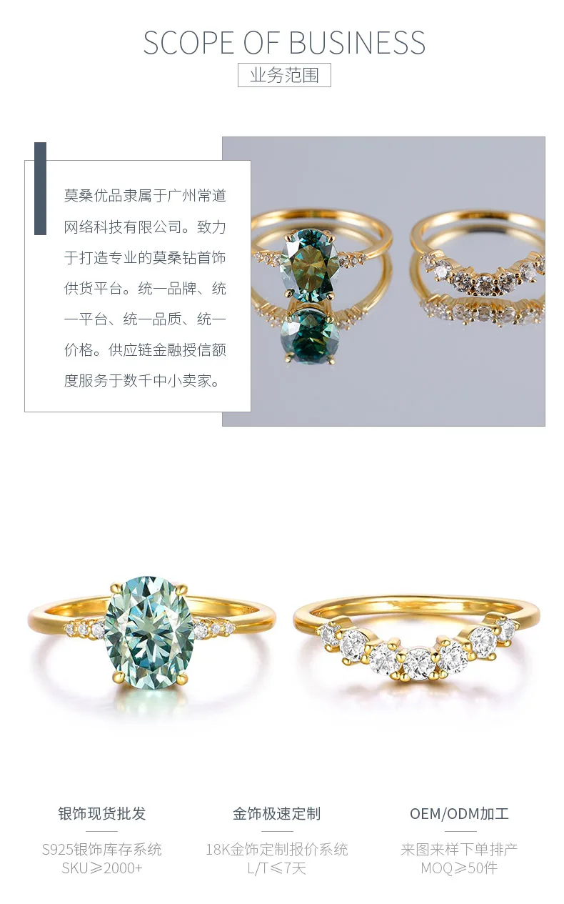 MR0088 Bridal Ring Set S925 Silver 18K Yellow Gold Blue Green Oval Moissanite Ri