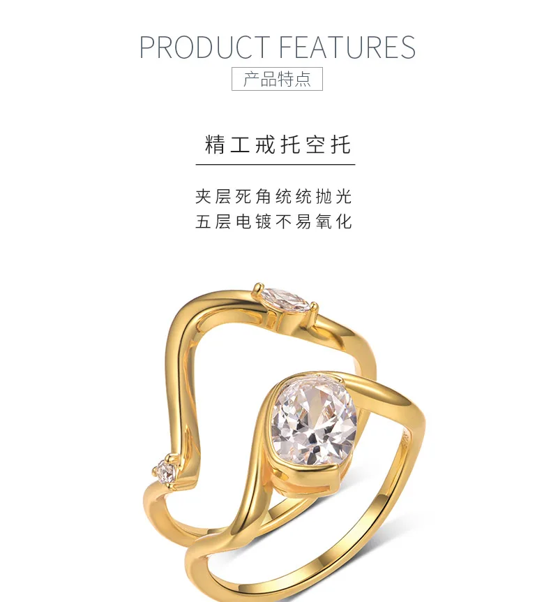 MR0140 S925 Silver 18K Yellow Gold Rectangle Cushion Moissanite Bridal Ring Set 
