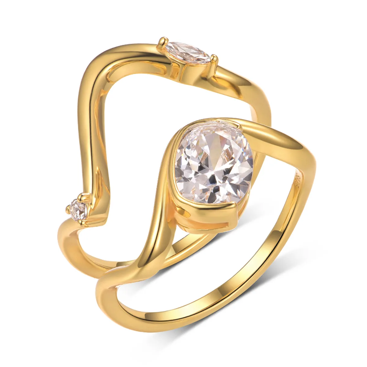 MR0140 S925 Silver 18K Yellow Gold Rectangle Cushion Moissanite Bridal Ring Set Center Stone 8*6mm/2.0CT