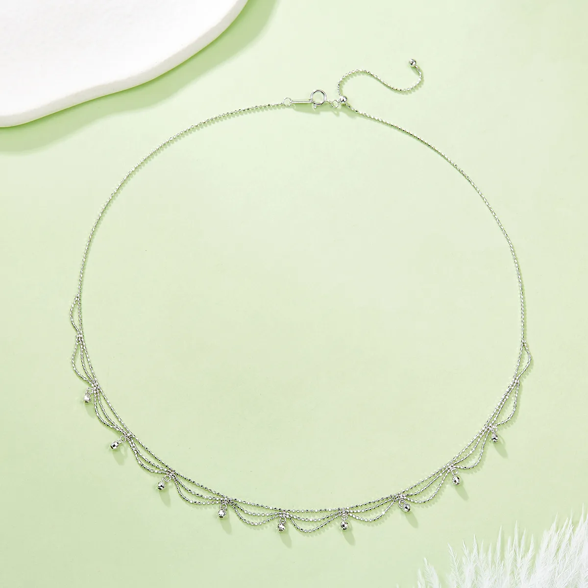 K002 S925 Silver 18K Gold Large Woven Lace Necklace
