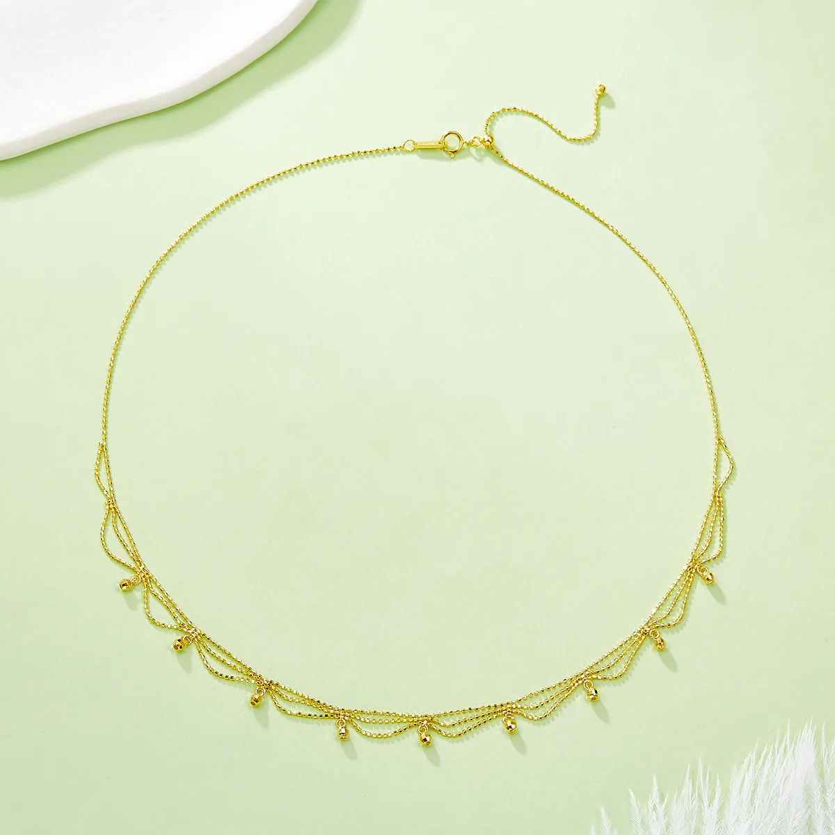 K002 S925 Silver 18K Gold Large Woven Lace Necklace