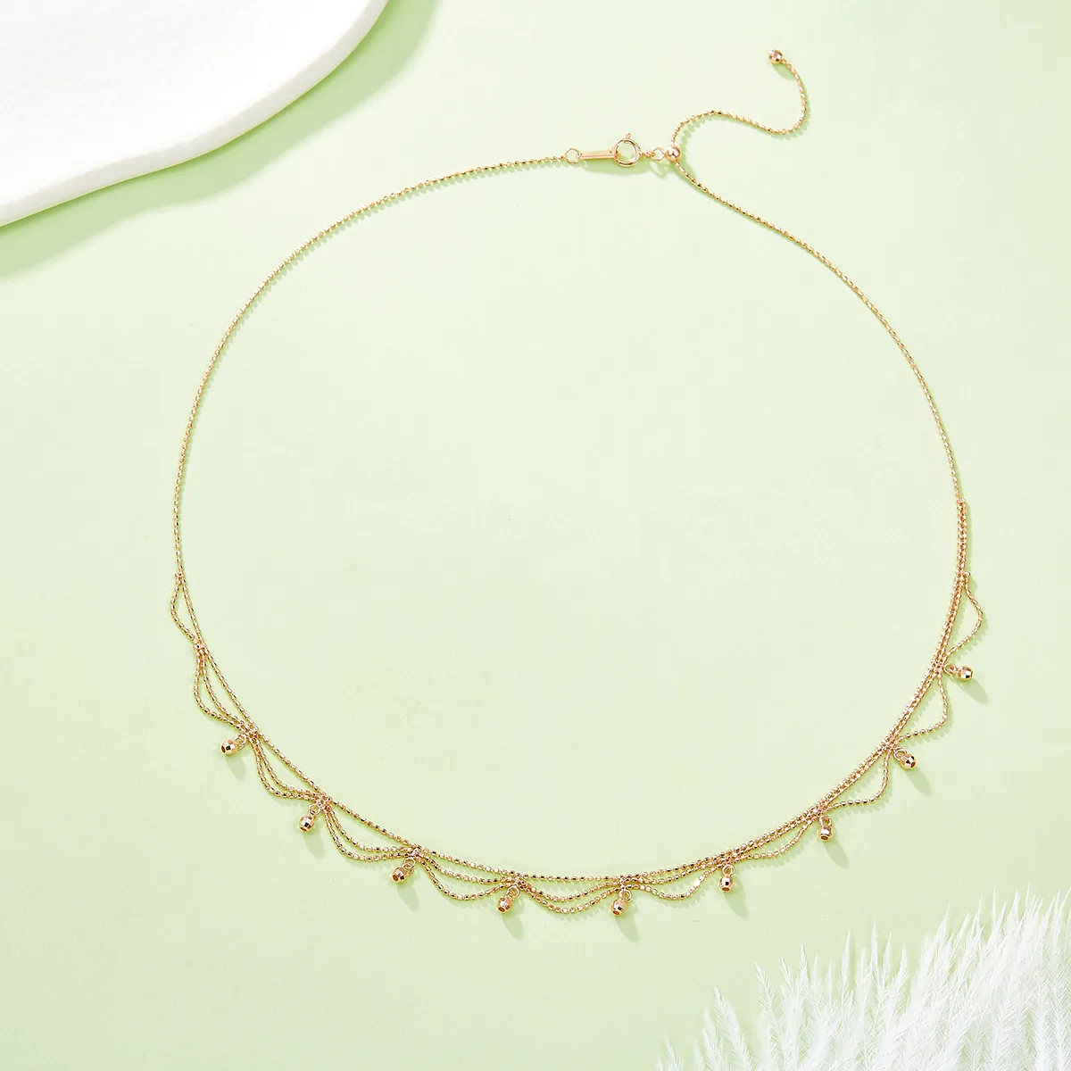 K002 S925 Silver 18K Gold Large Woven Lace Necklace