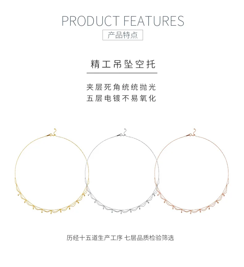 K002 S925 Silver 18K Gold Large Woven Lace Necklace detail 5